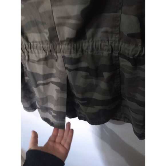 a.n.a Anorak Olive Camo Military Jacket Lightweight Cargo Collared Zip Up Coat - Picture 7 of 9